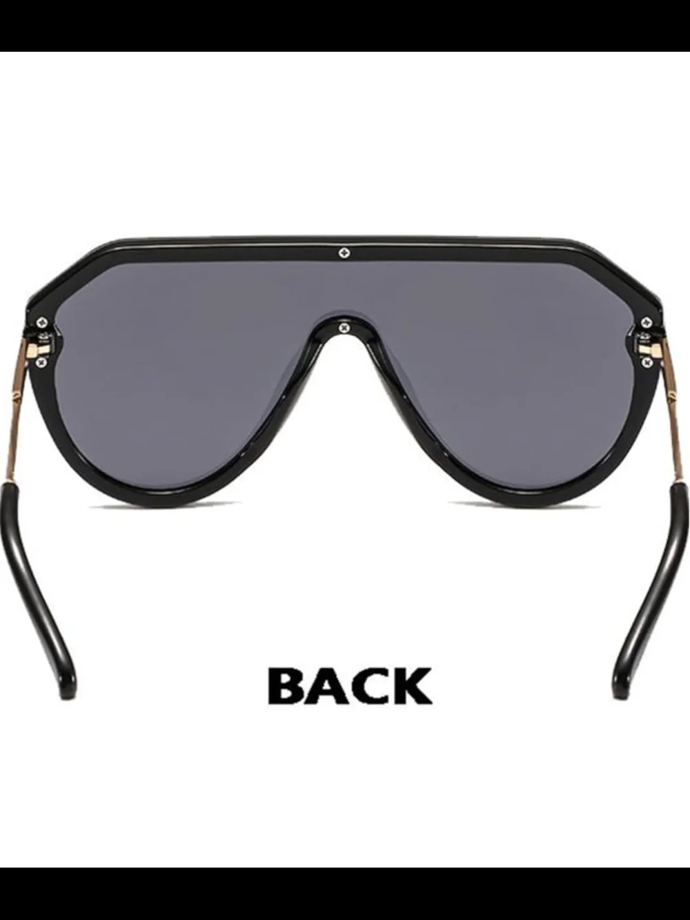 SHEIN Black Shield Sunglasses with Gradient Purple Lenses
